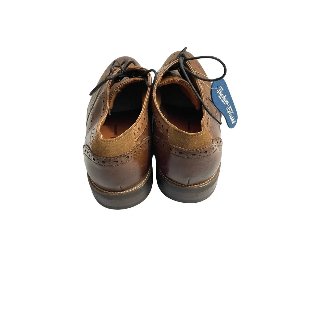 NEW Florsheim Midtown Wingtip Oxford leather shoes Size 8 Cognac brown